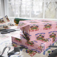 Happy Haitian Flag Day Celebration Graphic Wrapping Paper Roll May 18 National Pride Haiti Heritage