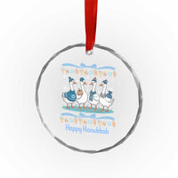 Happy Hanukkah Crystal Glass Ornament Funny Silly Goose Chanukah - Wonder Print Shop