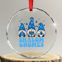 Happy Hanukkah Crystal Glass Ornament Retro Groovy Eight Nights Lights - Wonder Print Shop