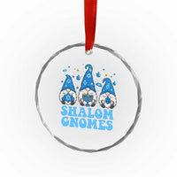 Happy Hanukkah Crystal Glass Ornament Retro Groovy Eight Nights Lights - Wonder Print Shop
