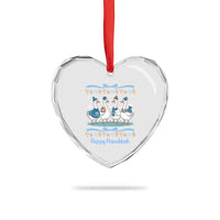 Happy Hanukkah Heart Crystal Glass Ornament Funny Silly Goose Chanukah - Wonder Print Shop