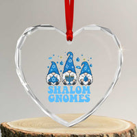 Happy Hanukkah Heart Crystal Glass Ornament Retro Groovy Eight Nights Lights - Wonder Print Shop