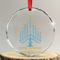 Happy Hanukkah Menorah Chanukah Jewish Holiday Crystal Glass Ornament TS11