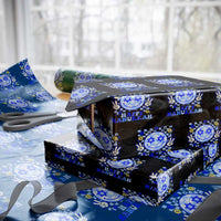 Happy Hanukkah Wrapping Paper Roll Groovy Star Of David Smile Face Chanukah Pajama - Wonder Print Shop