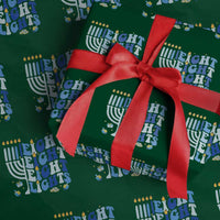 Happy Hanukkah Wrapping Paper Roll Retro Groovy Eight Nights and Eight Lights - Wonder Print Shop