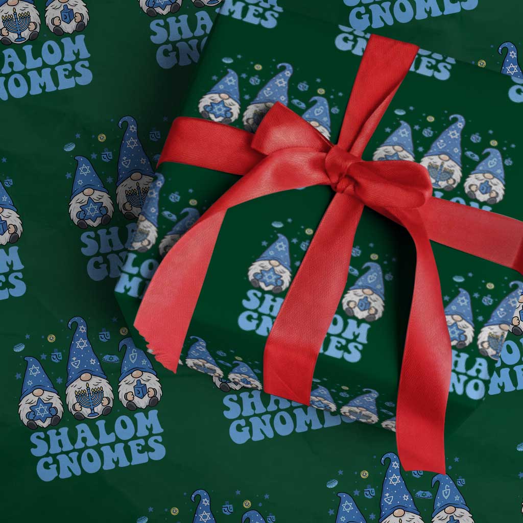 Happy Hanukkah Wrapping Paper Roll Retro Groovy Eight Nights Lights - Wonder Print Shop