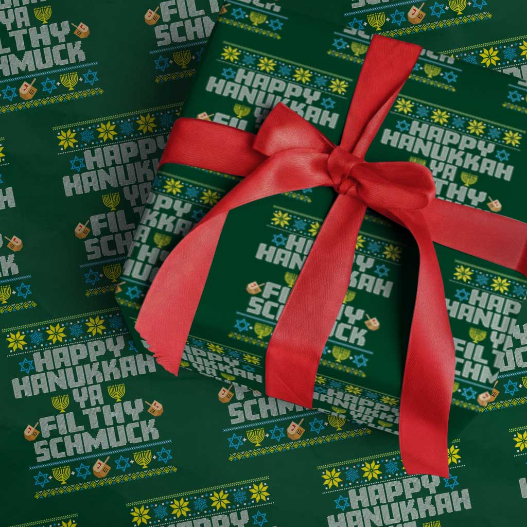 Happy Hanukkah Ya Fithy Schmuck Wrapping Paper Roll Funny Hanukkah Christmas Movie - Wonder Print Shop