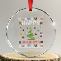 Happy Holidays For All Christmas Hanukkah Kwanzaa Gift Crystal Glass Ornament - Wonder Print Shop