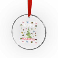 Happy Holidays For All Christmas Hanukkah Kwanzaa Gift Crystal Glass Ornament - Wonder Print Shop