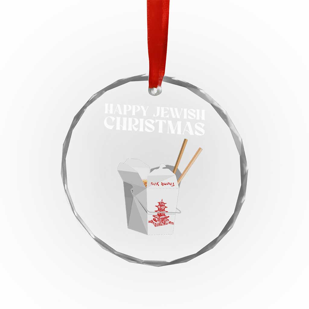 Happy Jewish Christmas Crystal Glass Ornament Chinese Noodle Asian Take Out - Wonder Print Shop