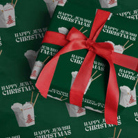 Happy Jewish Christmas Wrapping Paper Roll Chinese Noodle Asian Take Out - Wonder Print Shop