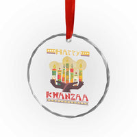 Happy Kwanzaa African American Xmas Crystal Glass Ornament TS09