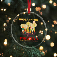 Happy Kwanzaa African American Xmas Crystal Glass Ornament TS09