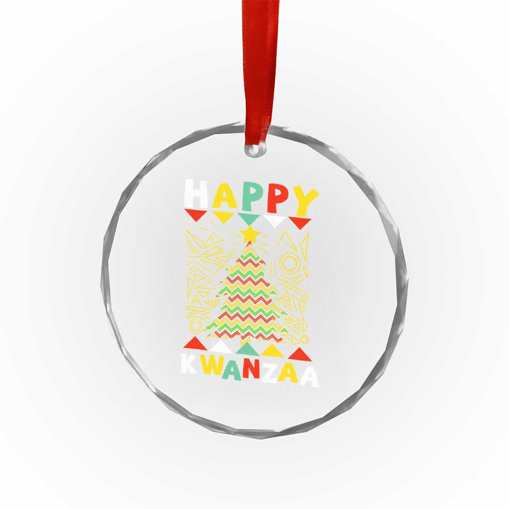 Happy Kwanzaa Christmas Crystal Glass Ornament African American Holiday Christmas Tree - Wonder Print Shop