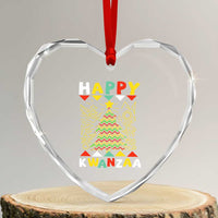 Happy Kwanzaa Christmas Heart Crystal Glass Ornament African American Holiday Christmas Tree - Wonder Print Shop