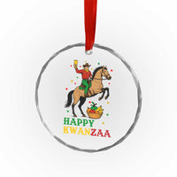 Happy Kwanzaa Cowboy Crystal Glass Ornament Funny African Holiday Gift - Wonder Print Shop