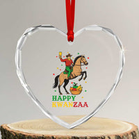 Happy Kwanzaa Cowboy Heart Crystal Glass Ornament Funny African Holiday Gift - Wonder Print Shop