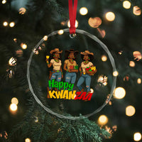 Happy Kwanzaa Cowgirl Crystal Glass Ornament Festival Of Lights African Heritage Gift - Wonder Print Shop