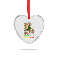 Happy Kwanzaa Cowgirl Heart Crystal Glass Ornament Funny African American Festival Gift - Wonder Print Shop