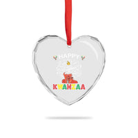 Happy Kwanzaa Heart Crystal Glass Ornament African American Afro Queen Nguzo Saba - Wonder Print Shop
