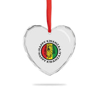 Happy Kwanzaa King Lion Of Africa Heritage Gift Heart Crystal Glass Ornament - Wonder Print Shop