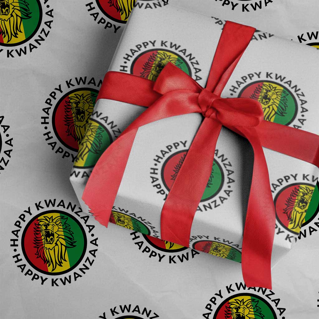 Happy Kwanzaa King Lion Of Africa Heritage Gift Wrapping Paper Roll - Wonder Print Shop