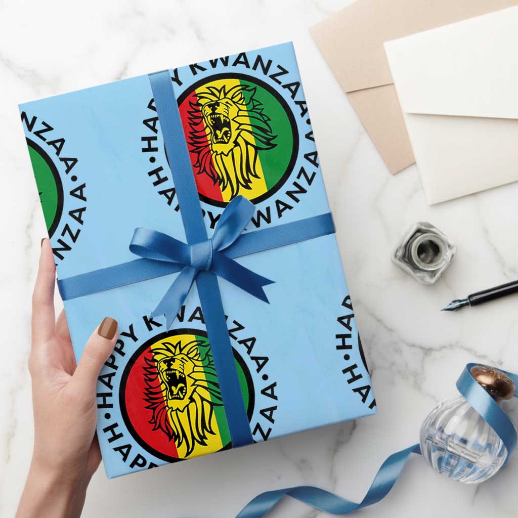 Happy Kwanzaa King Lion Of Africa Heritage Gift Wrapping Paper Roll - Wonder Print Shop