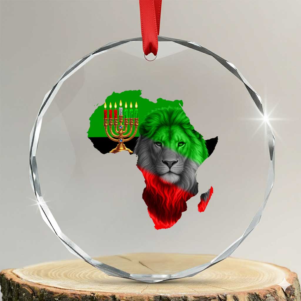 Happy Kwanzaa Lion Crystal Glass Ornament African Heritage Pride Gift For Men - Wonder Print Shop