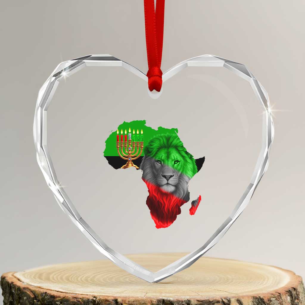 Happy Kwanzaa Lion Heart Crystal Glass Ornament African Heritage Pride Gift For Men - Wonder Print Shop