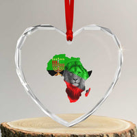 Happy Kwanzaa Lion Heart Crystal Glass Ornament African Heritage Pride Gift For Men - Wonder Print Shop