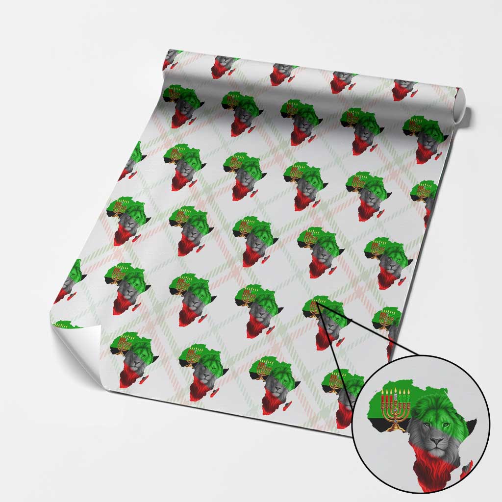 Happy Kwanzaa Lion Wrapping Paper Roll African Heritage Pride Gift For Men - Wonder Print Shop