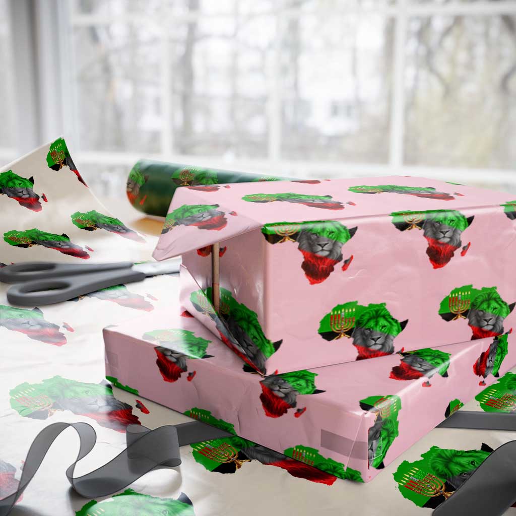 Happy Kwanzaa Lion Wrapping Paper Roll African Heritage Pride Gift For Men - Wonder Print Shop