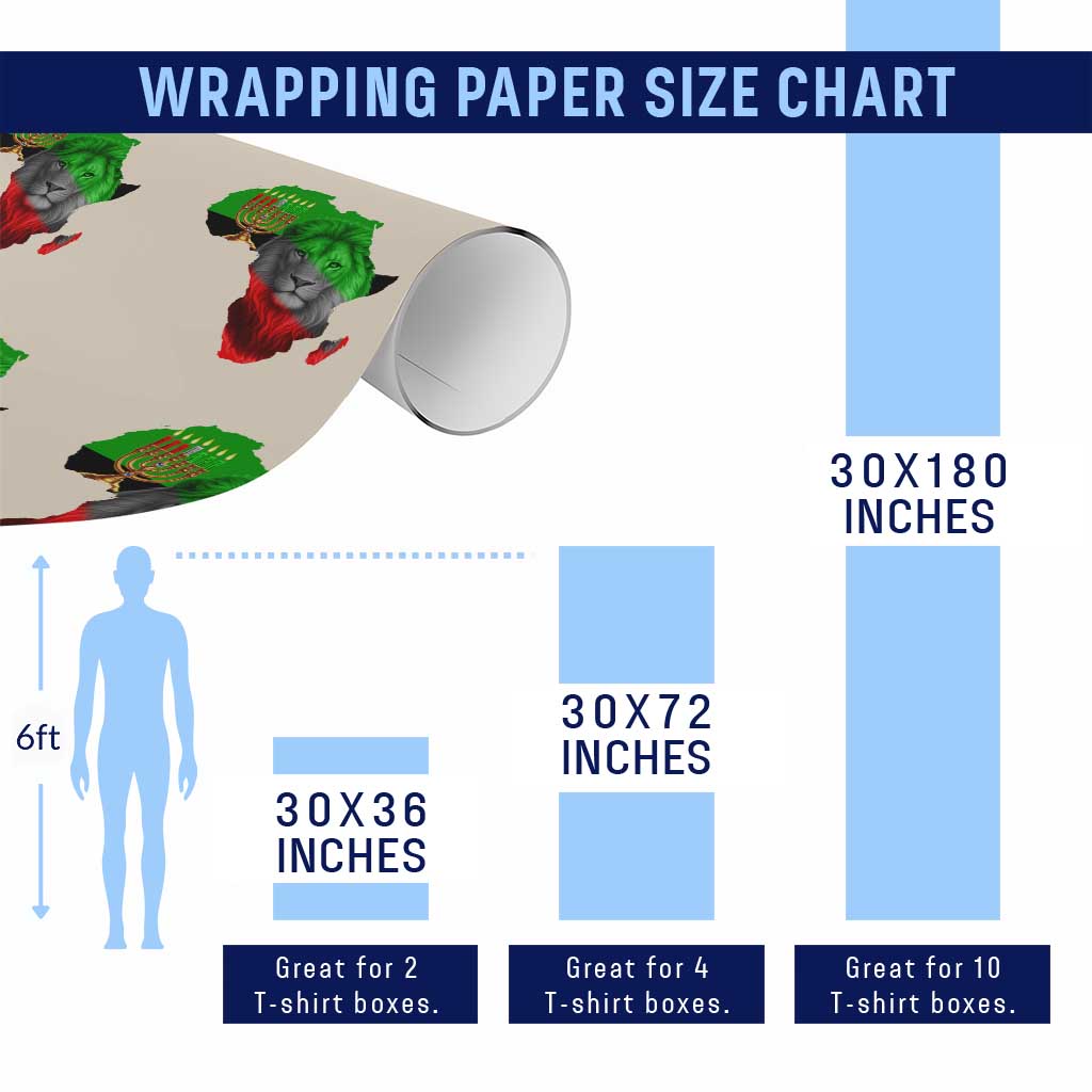 Happy Kwanzaa Lion Wrapping Paper Roll African Heritage Pride Gift For Men - Wonder Print Shop
