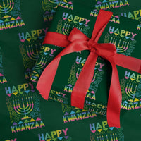 Happy Kwanzaa Wrapping Paper Roll Christmas African American Heritage Holiday Kinara Mazao - Wonder Print Shop
