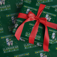 Happy LLamakkah Wrapping Paper Roll Funny Llama Ugly Hanukkah Christmas Gift - Wonder Print Shop