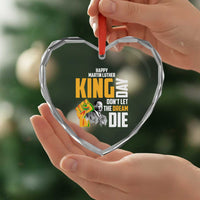 Happy MLK Day Don't Let The Dream Die Heart Crystal Glass Ornament Martin Luther King Black History Month