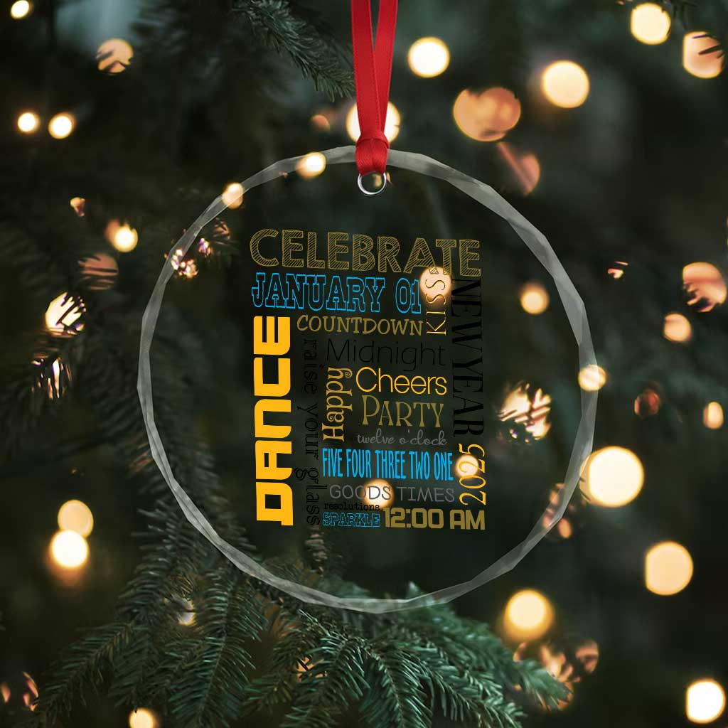 Happy New Year 2025 Crystal Glass Ornament New Year's Eve Activities TS11