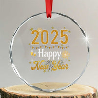 Happy New Year 2025 Crystal Glass Ornament New Year's Eve Party Family Matching TS11