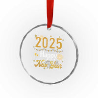 Happy New Year 2025 Crystal Glass Ornament New Year's Eve Party Family Matching TS11