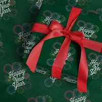 Happy New Year 2025 Wrapping Paper Roll Fireworks Party Supplies Family Matching