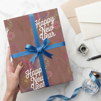 Happy New Year 2025 Wrapping Paper Roll Fireworks Party Supplies Family Matching