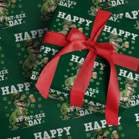 Happy St Pat Rex Day Wrapping Paper Roll Funny Dinosaur Drinking Beer