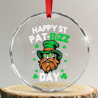 Happy St Pat Rizz Day Crystal Glass Ornament Funny St. Patrick's Day Leprechaun - Wonder Print Shop