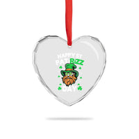 Happy St Pat Rizz Day Heart Crystal Glass Ornament Funny St. Patrick's Day Leprechaun - Wonder Print Shop