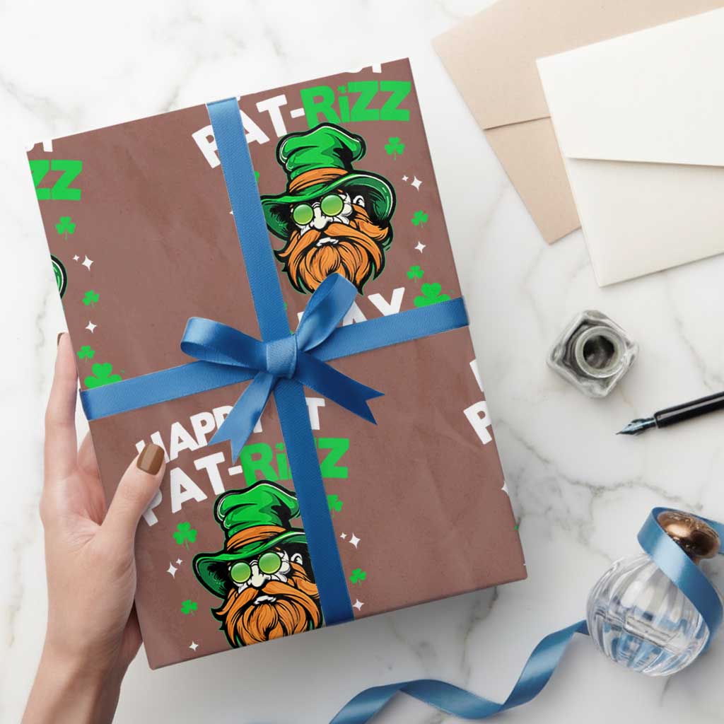 Happy St Pat Rizz Day Wrapping Paper Roll Funny St. Patrick's Day Leprechaun - Wonder Print Shop