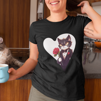 Valentine's Day T Shirt Tuxedo Cat Valentine Heart for Kitten and Animal Lovers - Wonder Print Shop