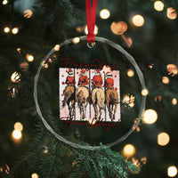 Happy Yee Haw Lidays Crystal Glass Ornament Western Christmas Horse Rider Cowgirl Gift - Wonder Print Shop