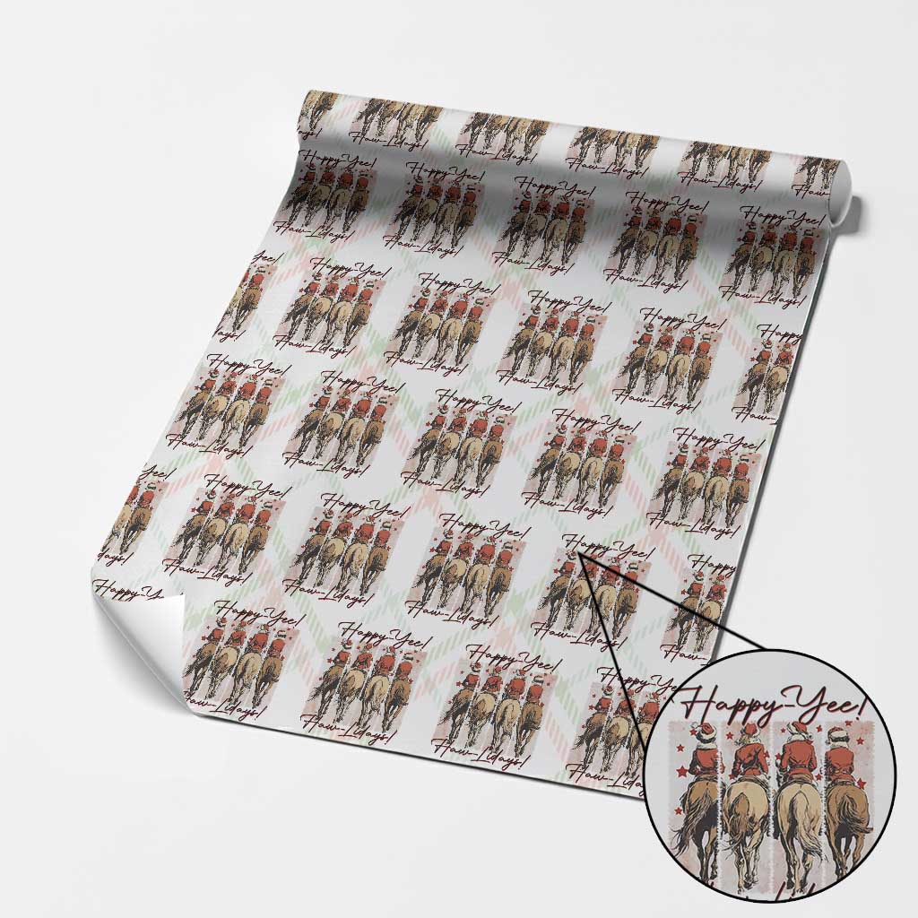 Happy Yee Haw Lidays Wrapping Paper Roll Western Christmas Horse Rider Cowgirl Gift - Wonder Print Shop