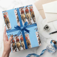 Happy Yee Haw Lidays Wrapping Paper Roll Western Christmas Horse Rider Cowgirl Gift - Wonder Print Shop