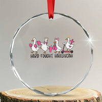 Hard Fought Hallelujah Crystal Glass Ornament Funny Christian Goose - Wonder Print Shop